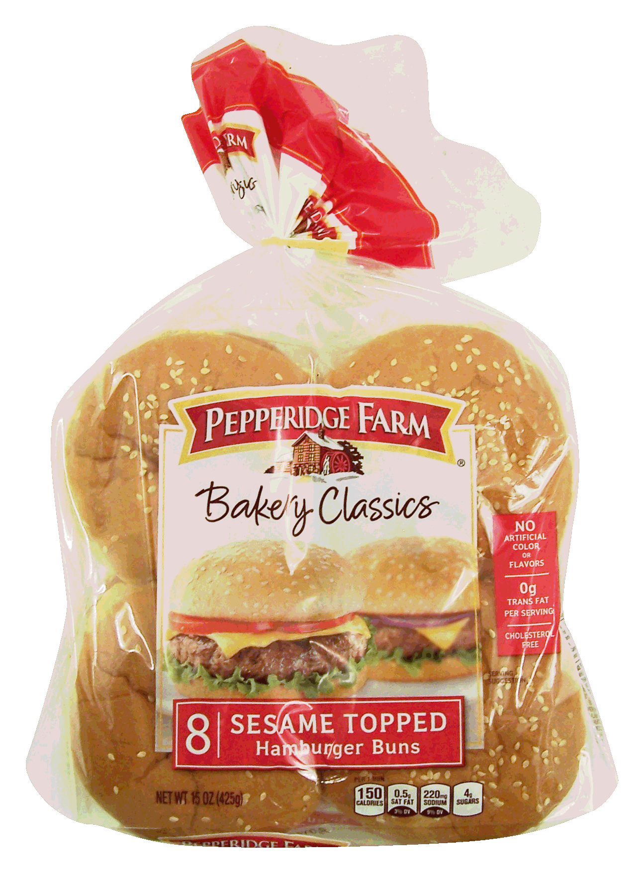 Pepperidge Farm Bakery Classics sesame topped hamburger buns, 8-count Full-Size Picture